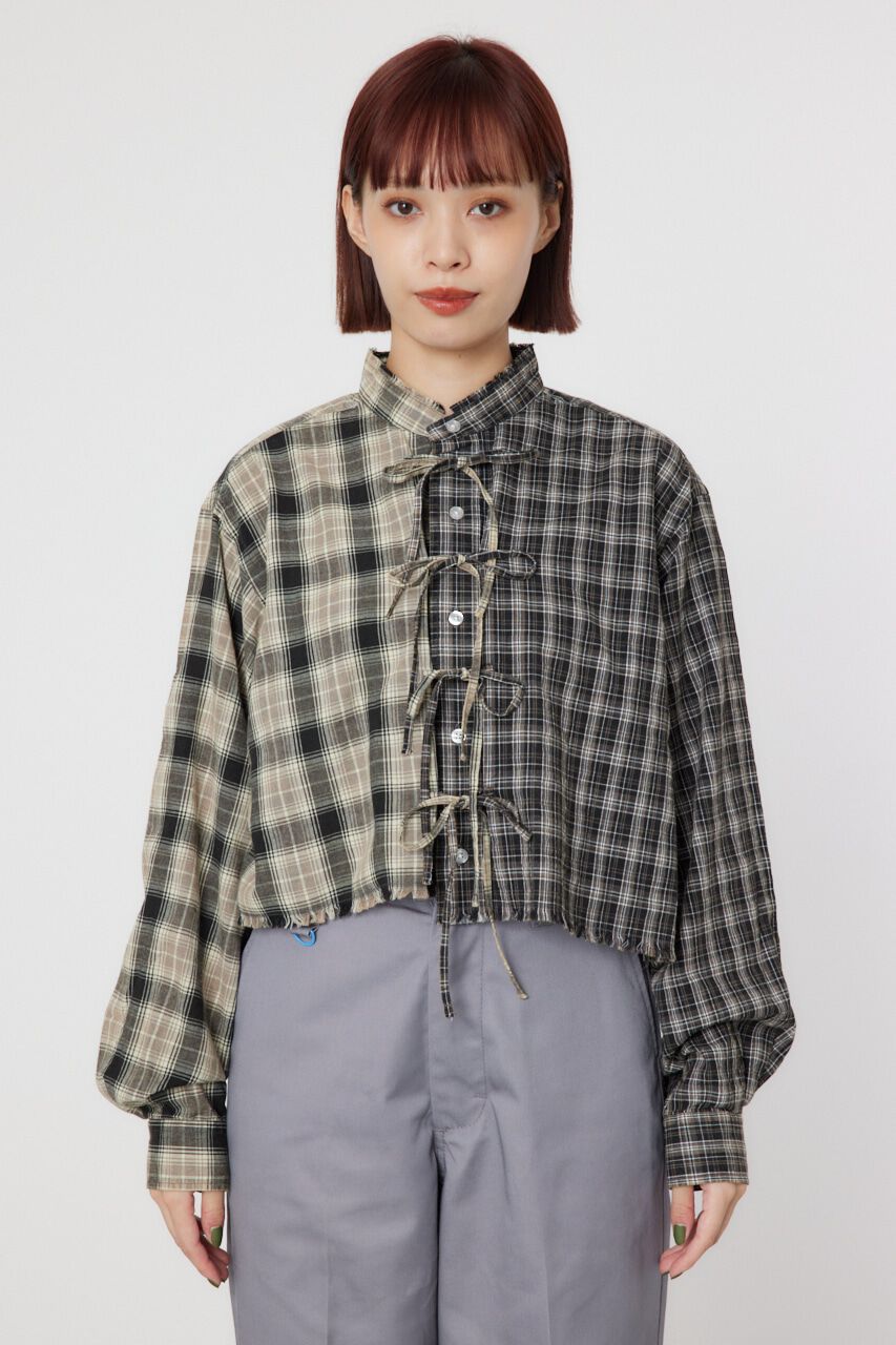 RODEO CROWNS「リボンクロップドシャツ」|シャツ・ブラウス|