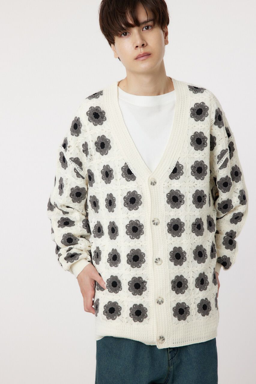 RODEO CROWNS「クロシェフラワーニットカーデ」|カーディガン|