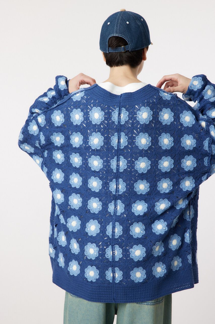 RODEO CROWNS「クロシェフラワーニットカーデ」|カーディガン|