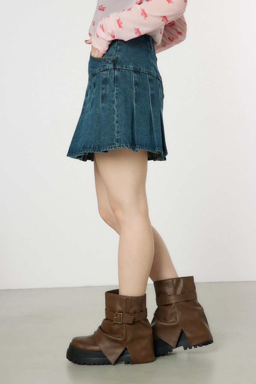 RODEO CROWNS「デニムプリーツミニスカート」|スカート|