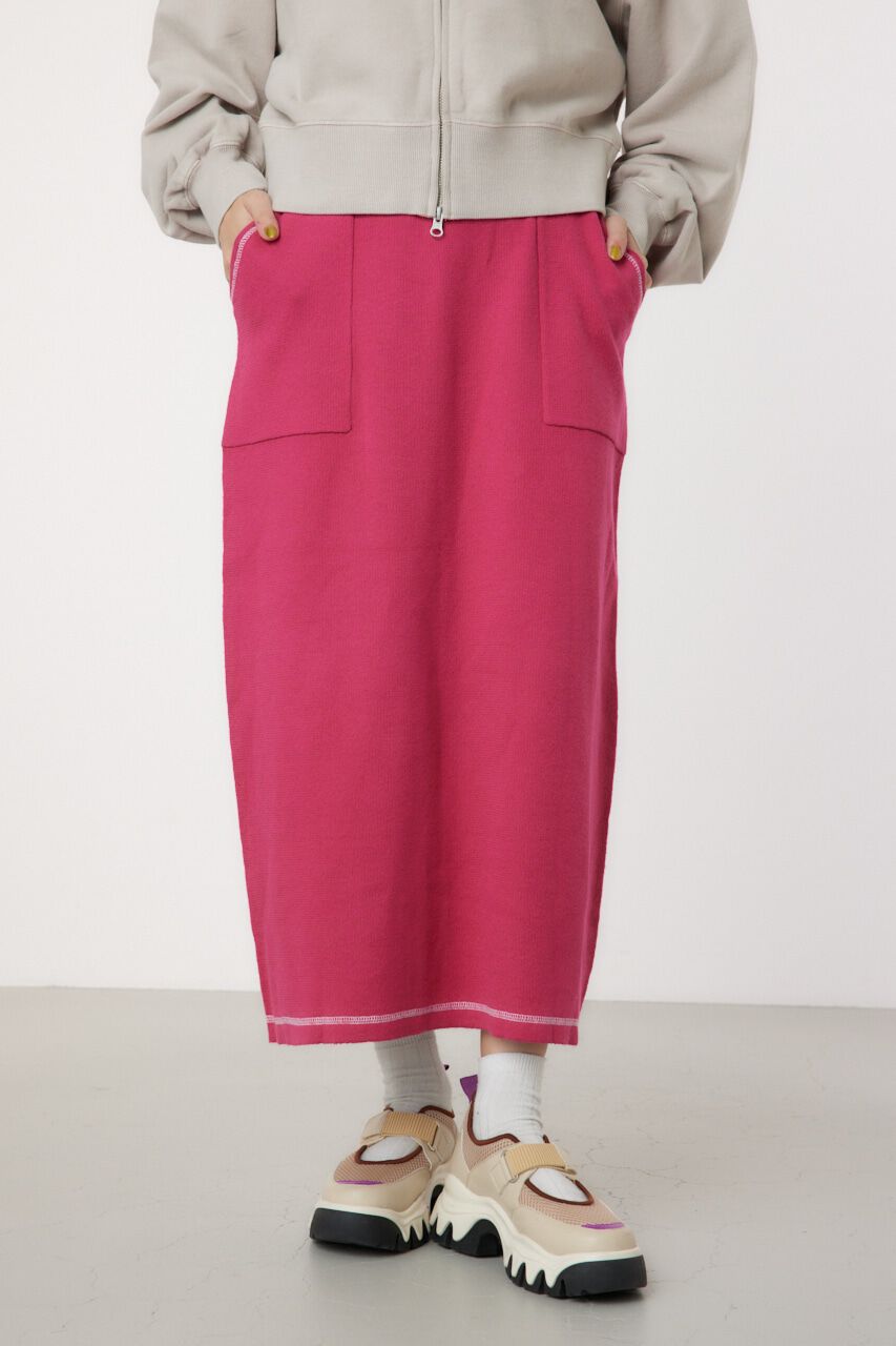 RODEO CROWNS「スウェットライクカラーステッチニットスカート」|その他|PNK