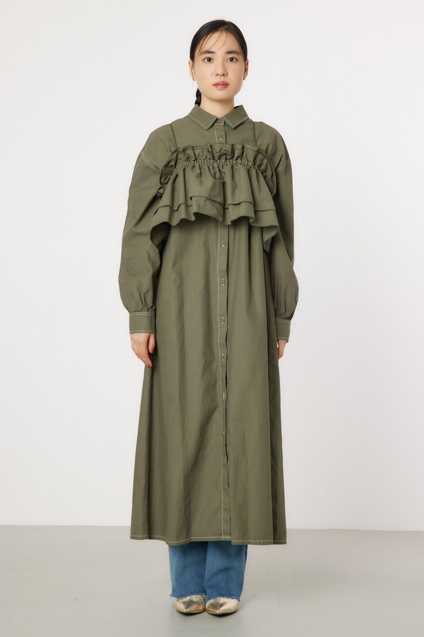 RODEO CROWNS「フリルレイヤードミリタリーロングワンピース」|ワンピース|