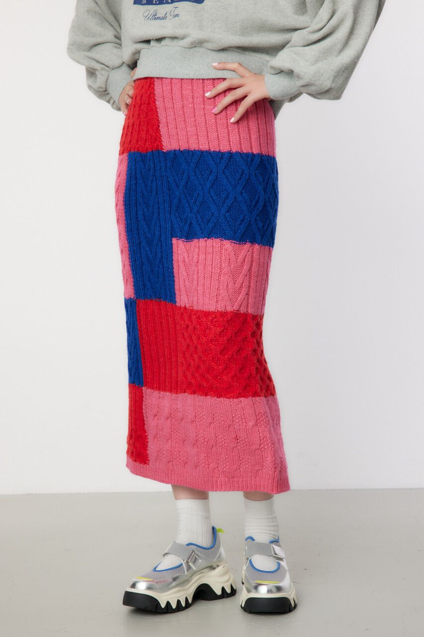 RODEO CROWNS「Custom ケーブルニット スカート」|その他|柄RED5
