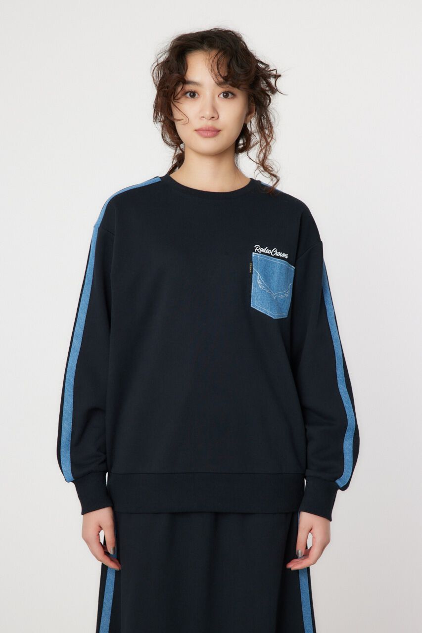 RODEO CROWNS「デニムラインスウェットトップス」|パーカー|