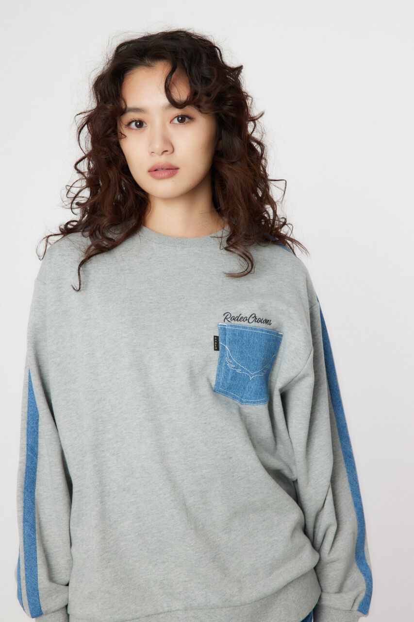 RODEO CROWNS「デニムラインスウェットトップス」|パーカー|