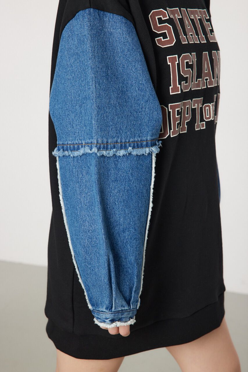 RODEO CROWNS「デニムドッキングスウェットワンピース」|ワンピース|