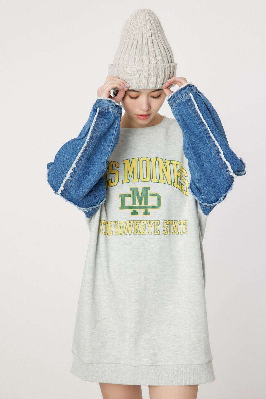 RODEO CROWNS「デニムドッキングスウェットワンピース」|ワンピース|L/T.GRY1