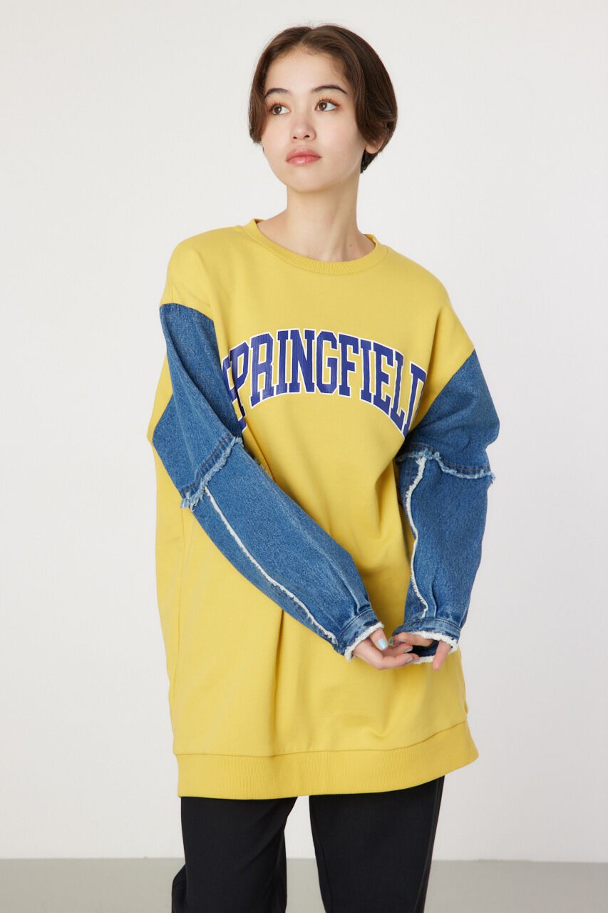 RODEO CROWNS「デニムドッキングスウェットワンピース」|ワンピース|