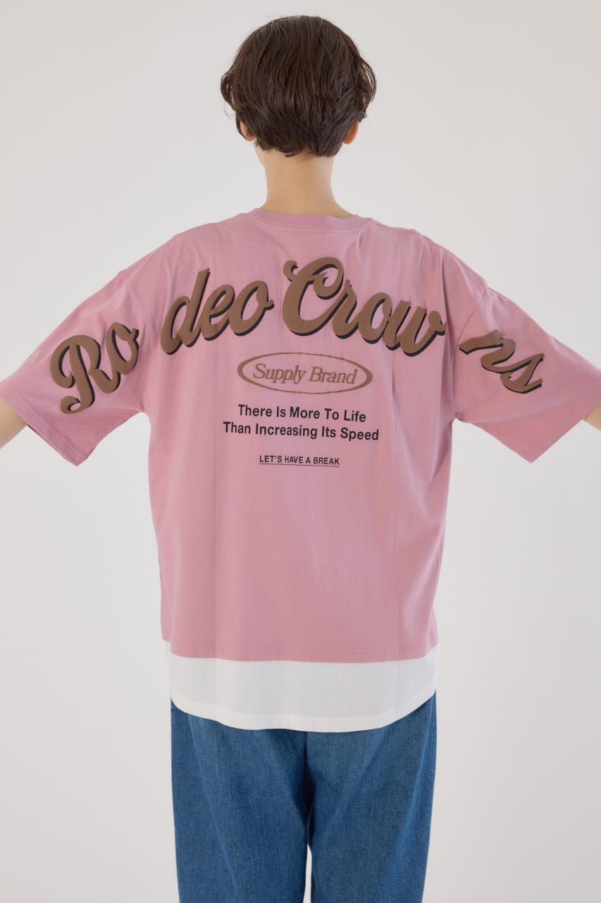 RODEO CROWNS「フェイクレイヤードスクリプトロゴ Tシャツ」|Tシャツ・カットソー|