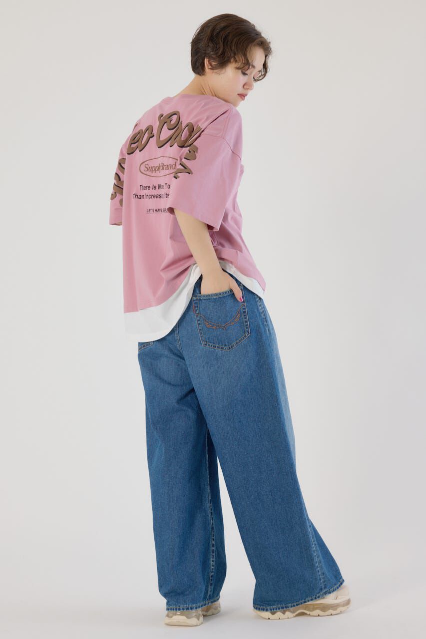 RODEO CROWNS「フェイクレイヤードスクリプトロゴ Tシャツ」|Tシャツ・カットソー|