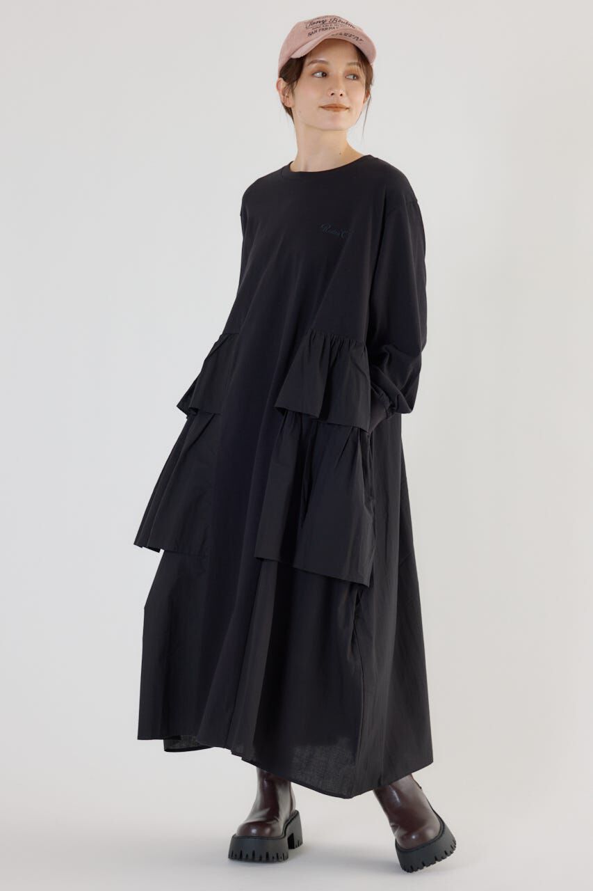 RODEO CROWNS「ドッキングフリルワンピース」|ワンピース|BLK