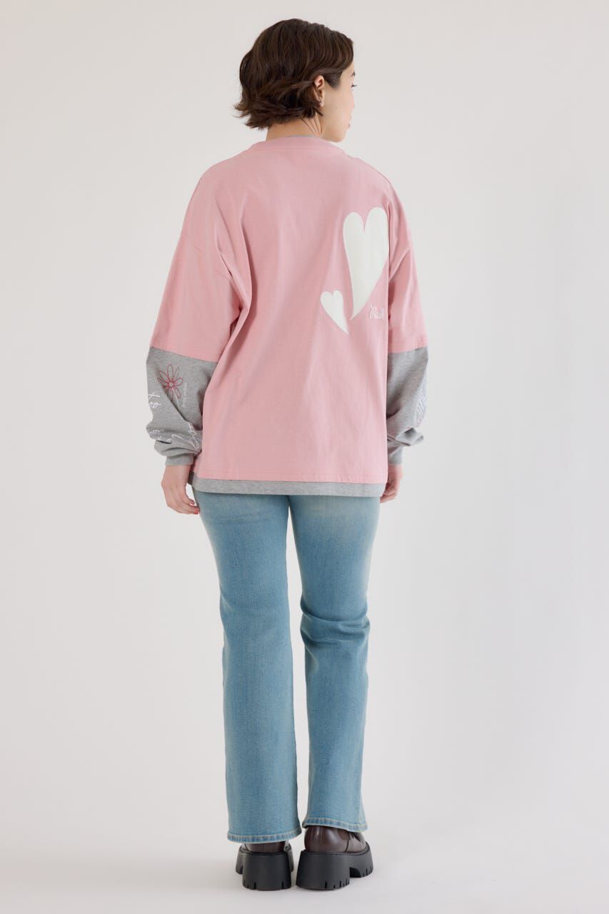 RODEO CROWNS「ハートフェイクレイヤードトップス」|Tシャツ・カットソー|