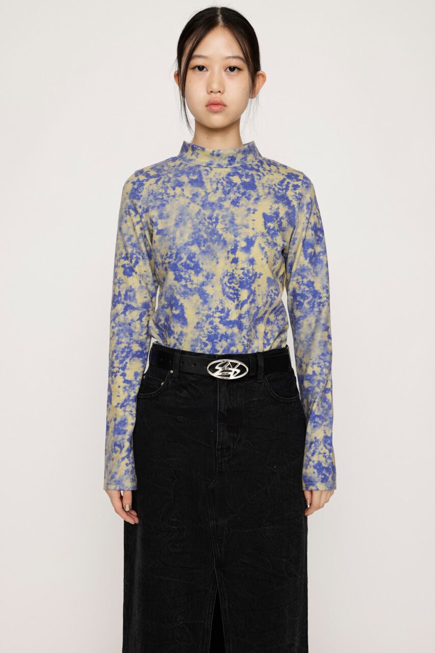 SLY「TIE DYE CUT トップス」|Tシャツ・カットソー|M/BLU7