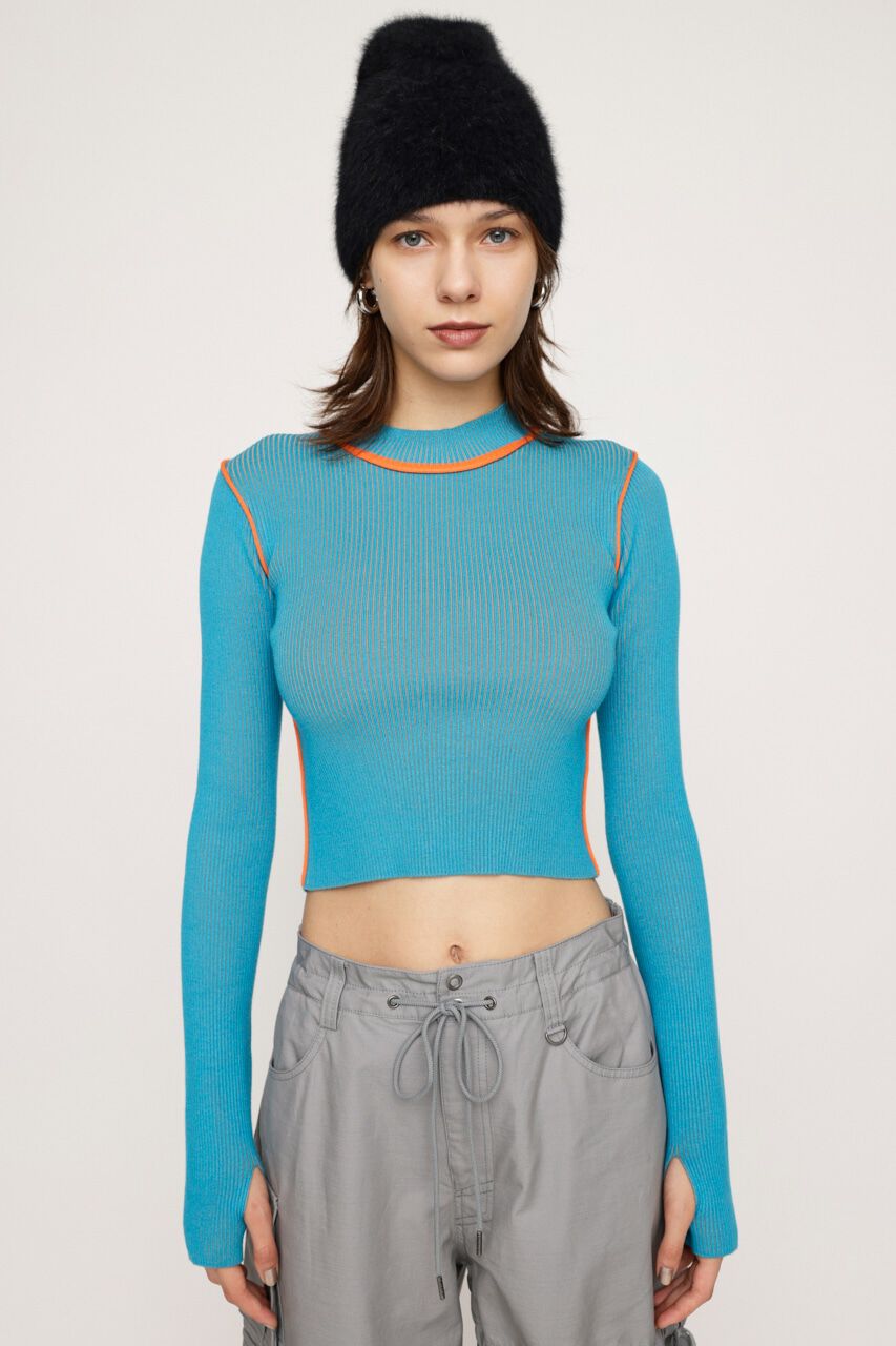 SLY「SEAM COLOR CROP RIB トップス」|ニット・セーター|