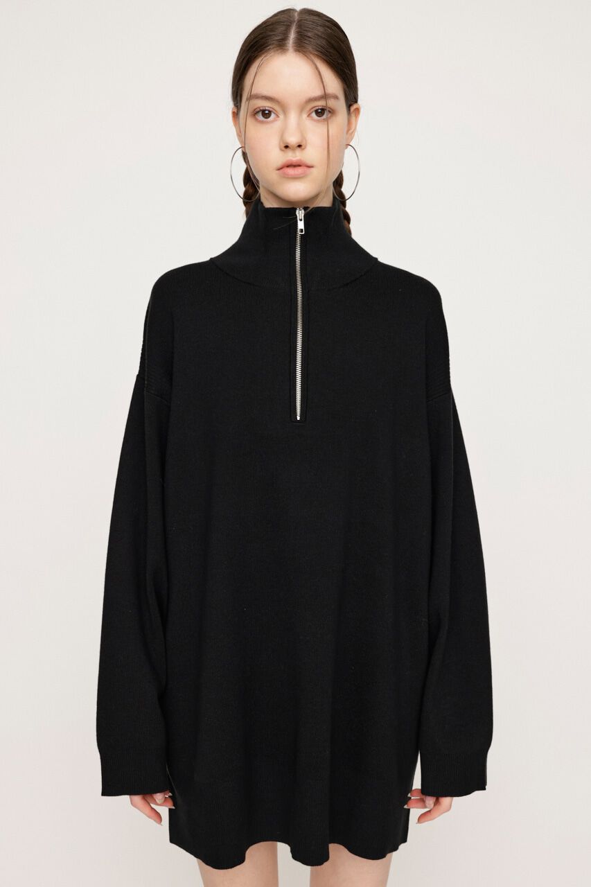 SLY「HALF ZIP H／N LOOSELY ワンピース」|ワンピース|BLK