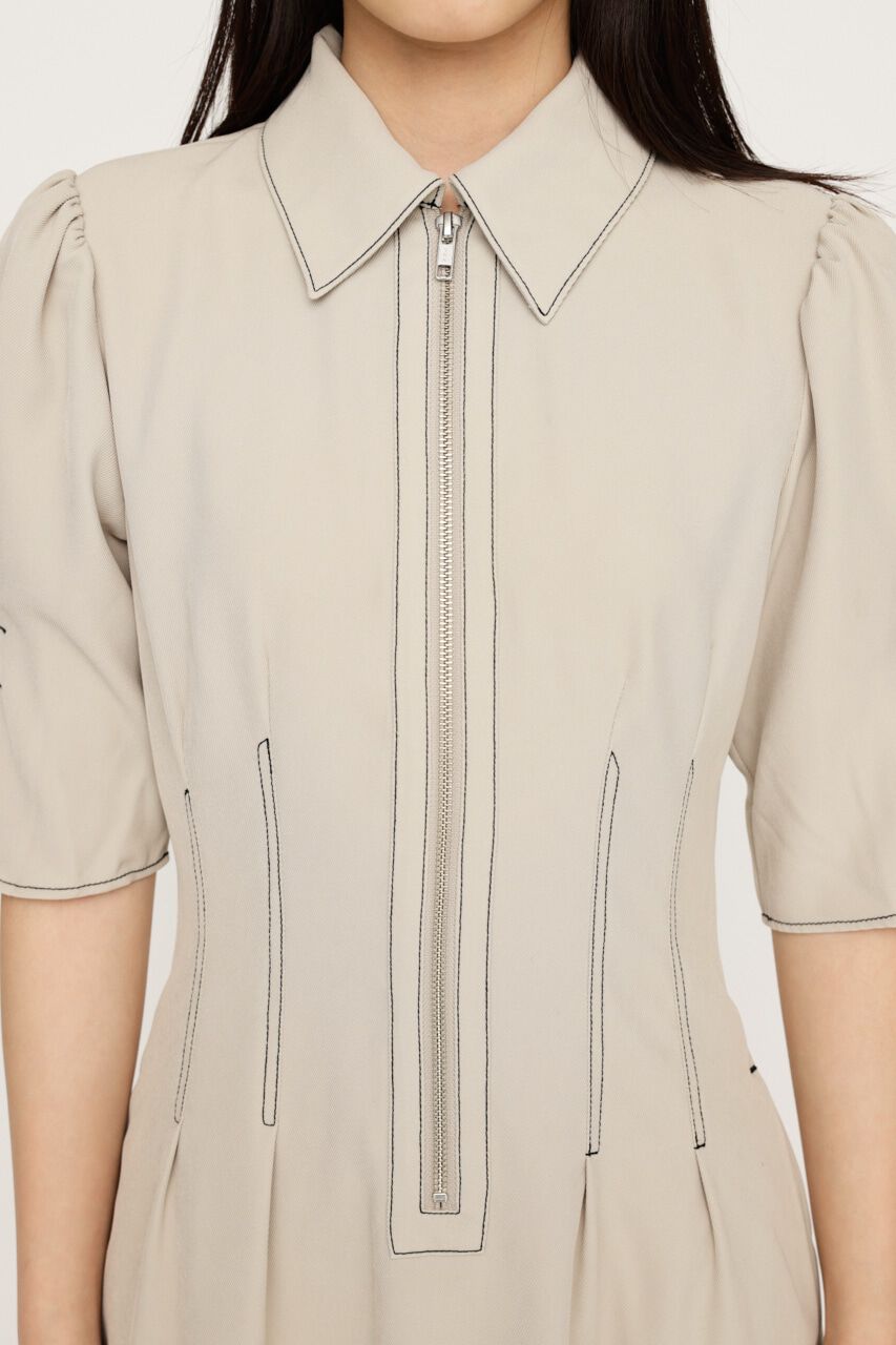 SLY「FRONT ZIP TUCK ショートワンピース」|ワンピース|