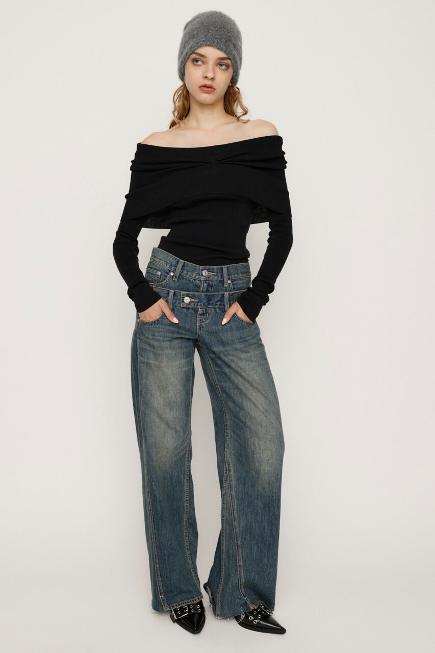 SLY「OFF SHOULDER KNIT トップス」|ニット・セーター|