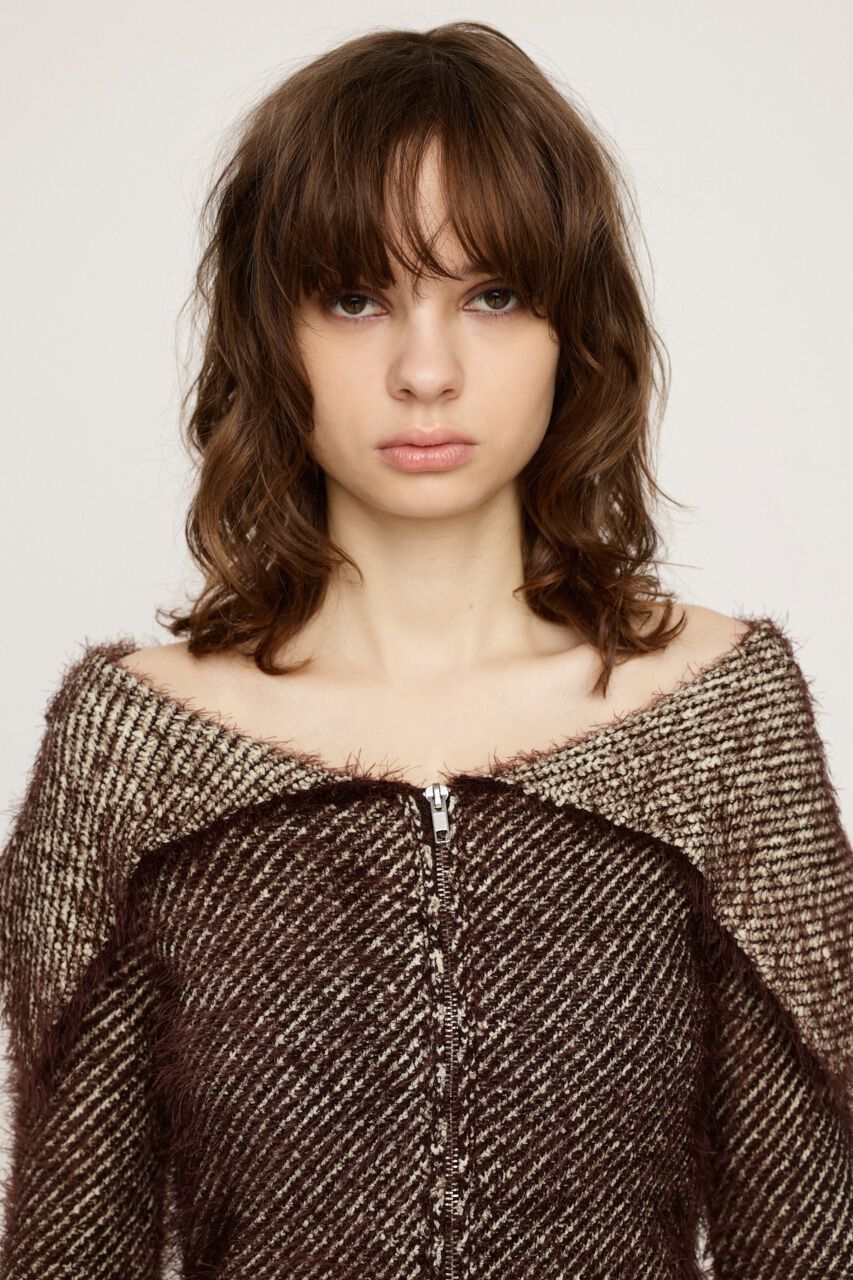 SLY「SHAGGY STRIPE MG トップス」|ニット・セーター|