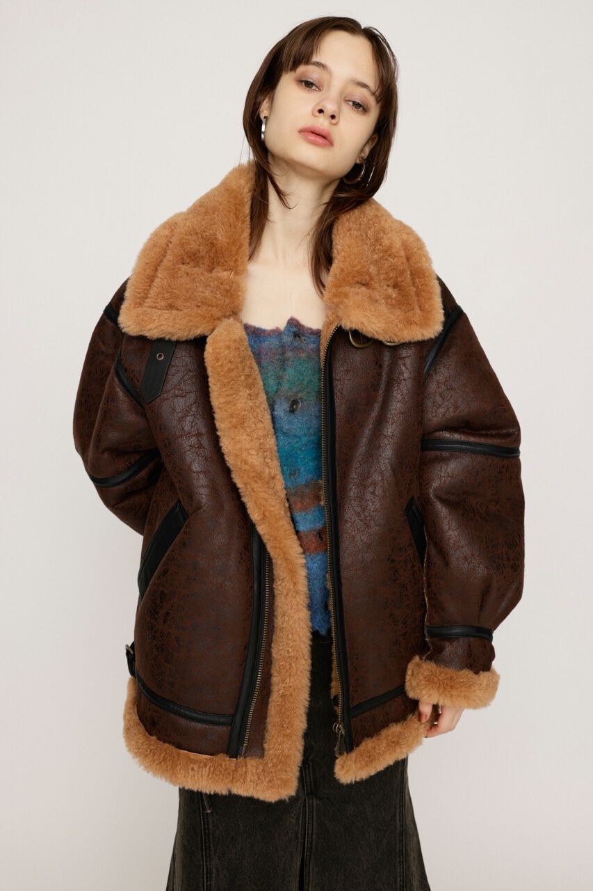 SLY「VINTAGE FAUX SHEARLING ジャケット」|ブルゾン・スタジャン|