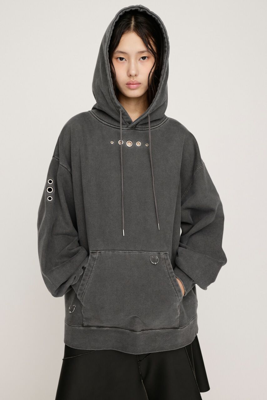 SLY「EYELET SW HOODIE」|パーカー|