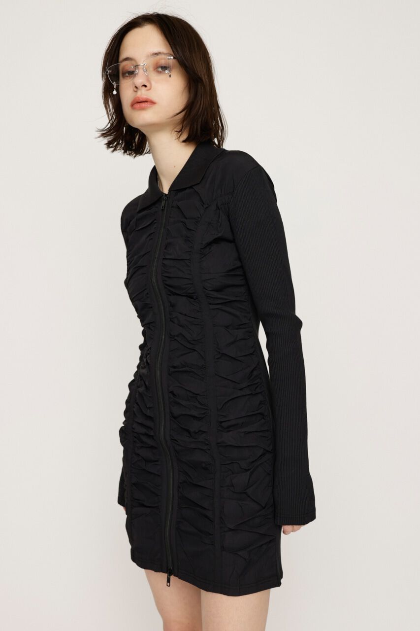 SLY「FRONT ZIP GATHER CUT ワンピース」|ワンピース|