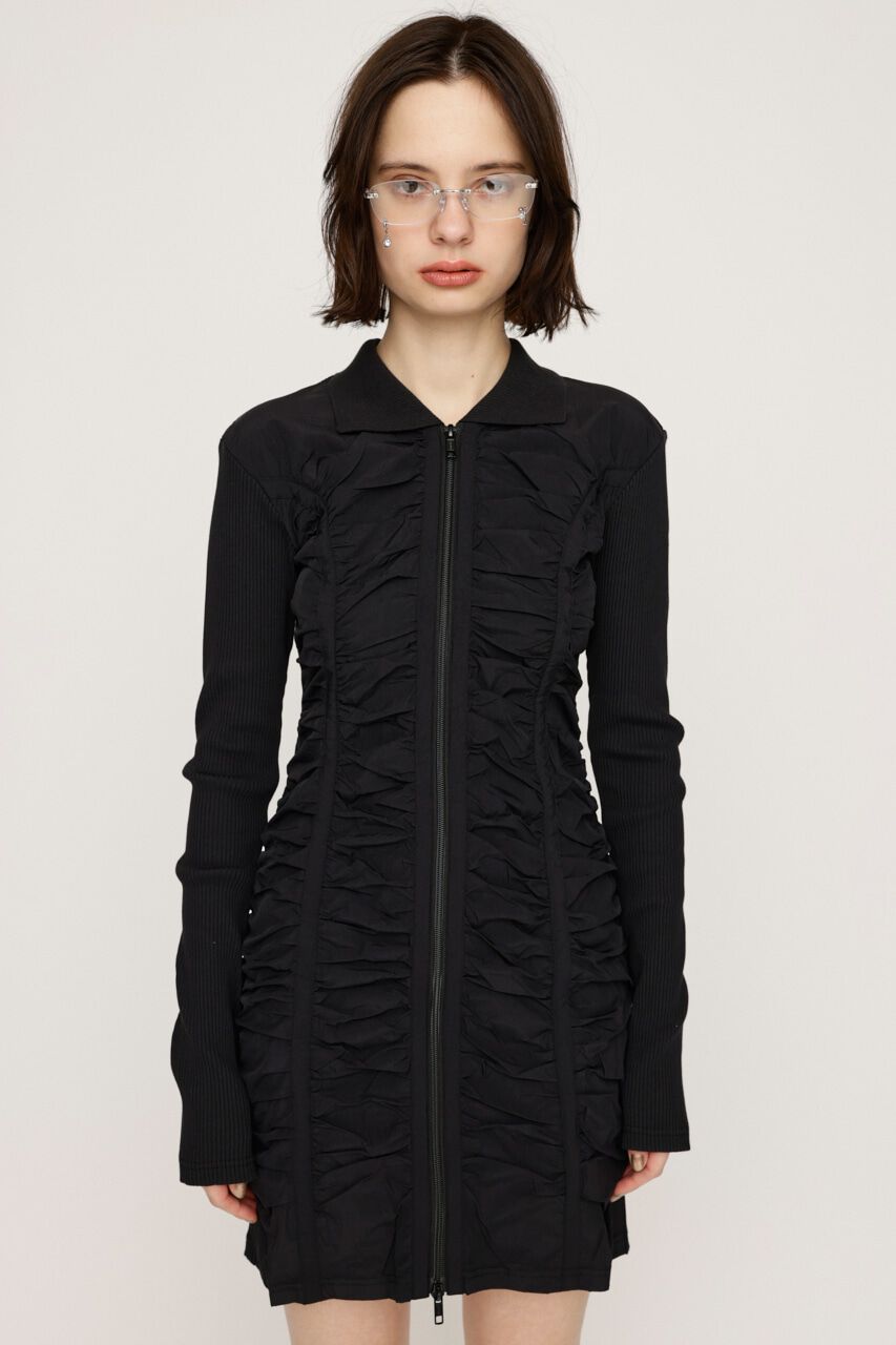 SLY「FRONT ZIP GATHER CUT ワンピース」|ワンピース|