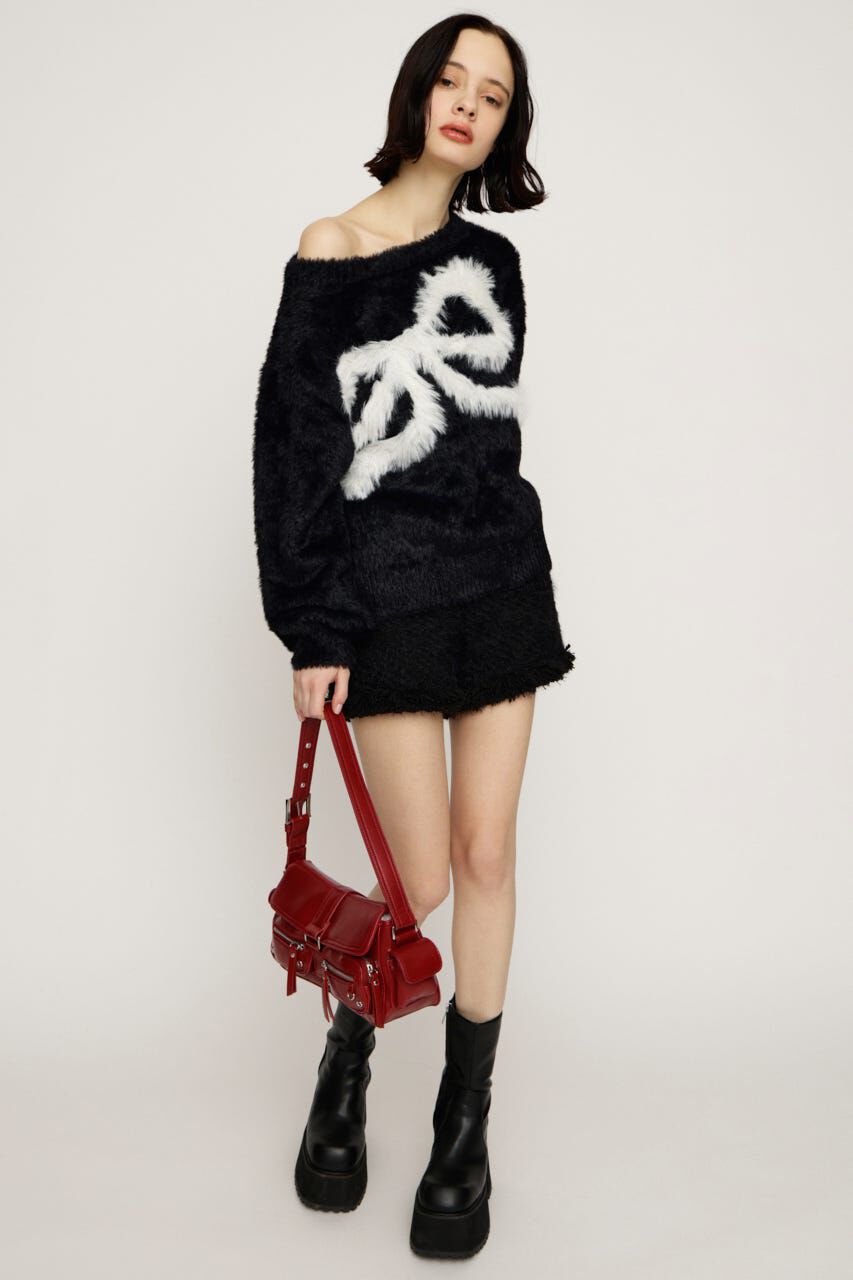 SLY「ONE SHOULDER RIBBON KNIT トップス」|ニット・セーター|
