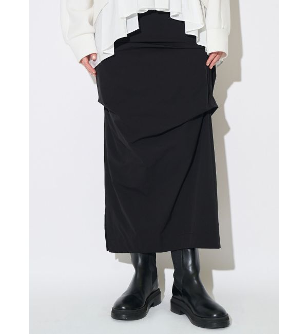 ELENDEEK「ASYME TUCK I-LINE SK」|スカート|ブラック