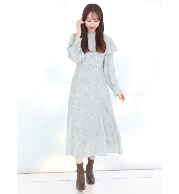 MERCURYDUO「バックノットリボンフラワーワンピース」|ワンピース|