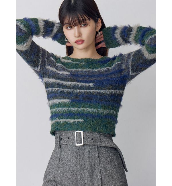 MURUA「ミックスエレメントニット」|ニット・セーター|グリーン