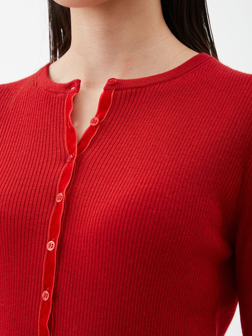 Mila Owen「ベロアヘンリーネックリブニット」|ニット・セーター|