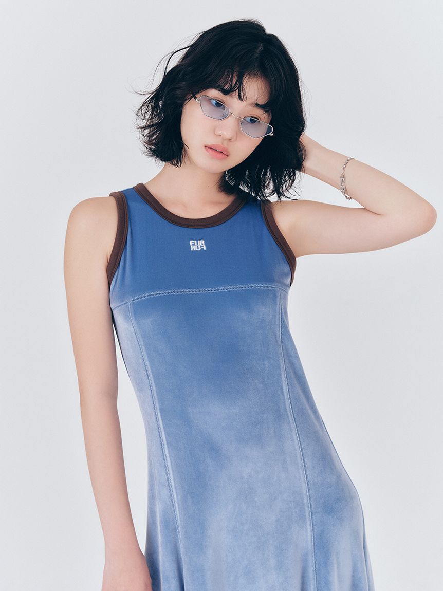 FURFUR「リンガーベロアロングワンピース」|ワンピース|