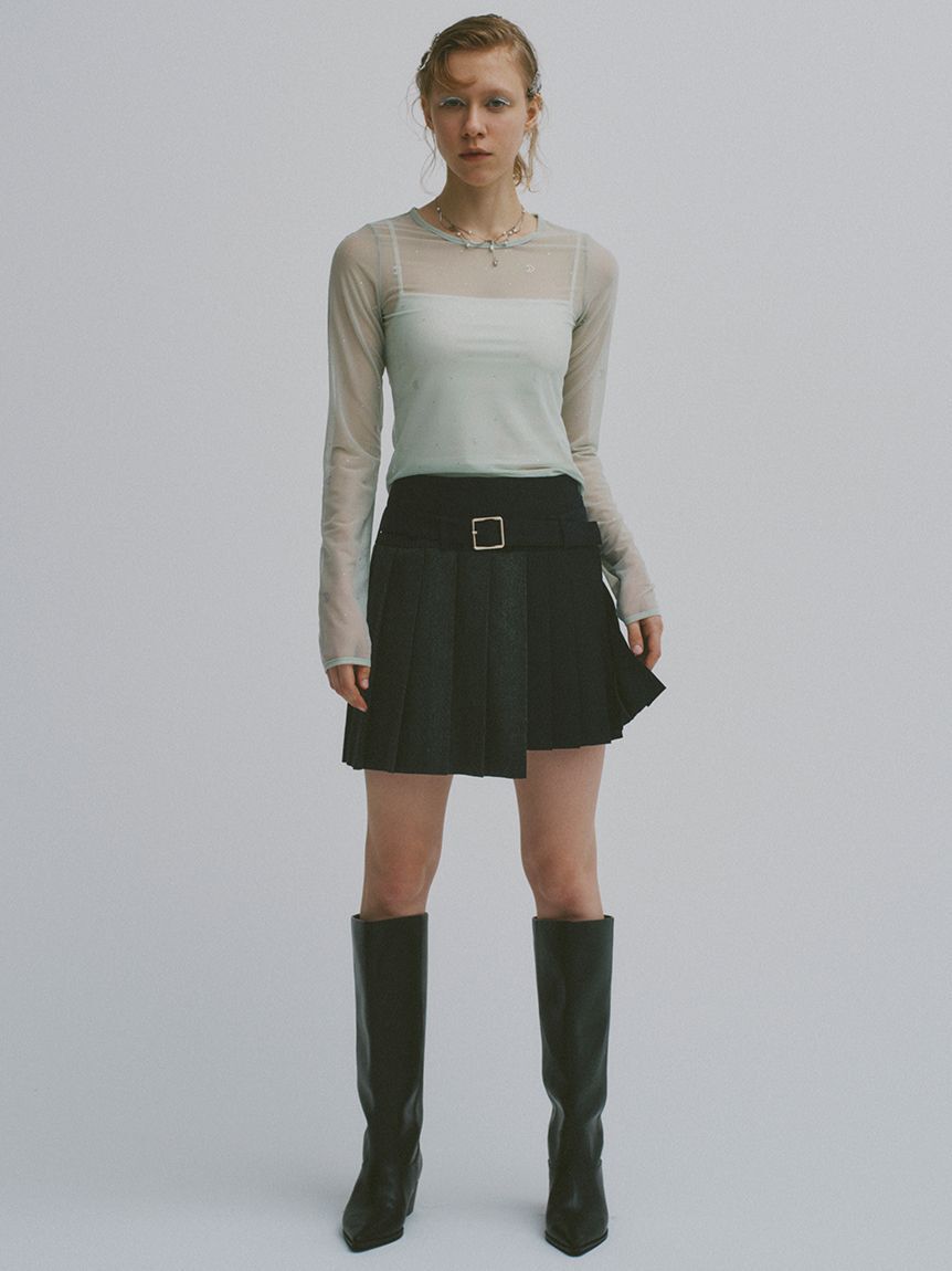 FURFUR「バイカラープリーツミニスカート」|スカート|