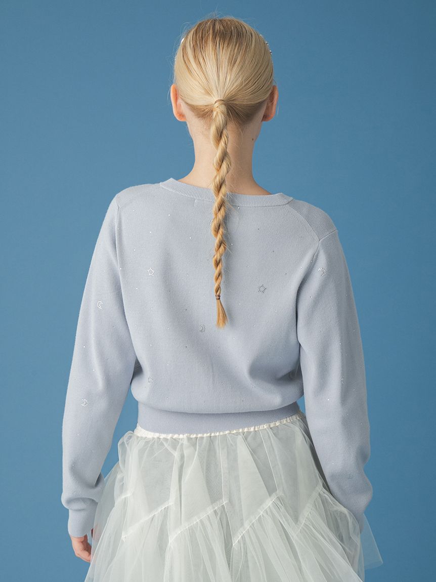 FURFUR「Twilightラインストーンクルーネックカーディガン」|カーディガン|