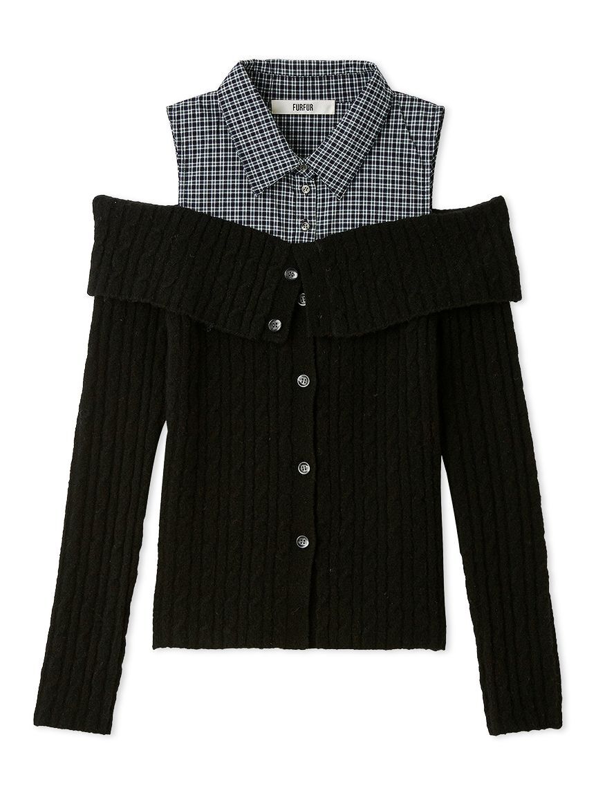 FURFUR「オフショルレイヤードニット」|ニット・セーター|