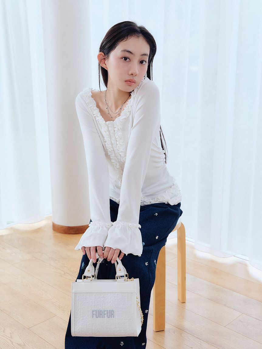 FURFUR「ビーズ刺繍デニムパンツ」|デニム|