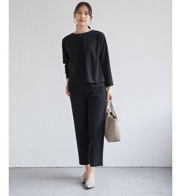 IKKA LOUNGE「【フォーマル対応／2点セット】GOKU楽 長袖セットアップ」|ワンピース|ブラック