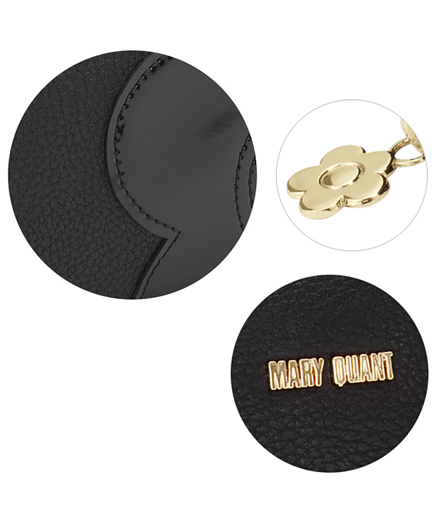 MARY QUANT「シュリンクデイジーパッチ 3ポケットポーチ」|ポーチ|