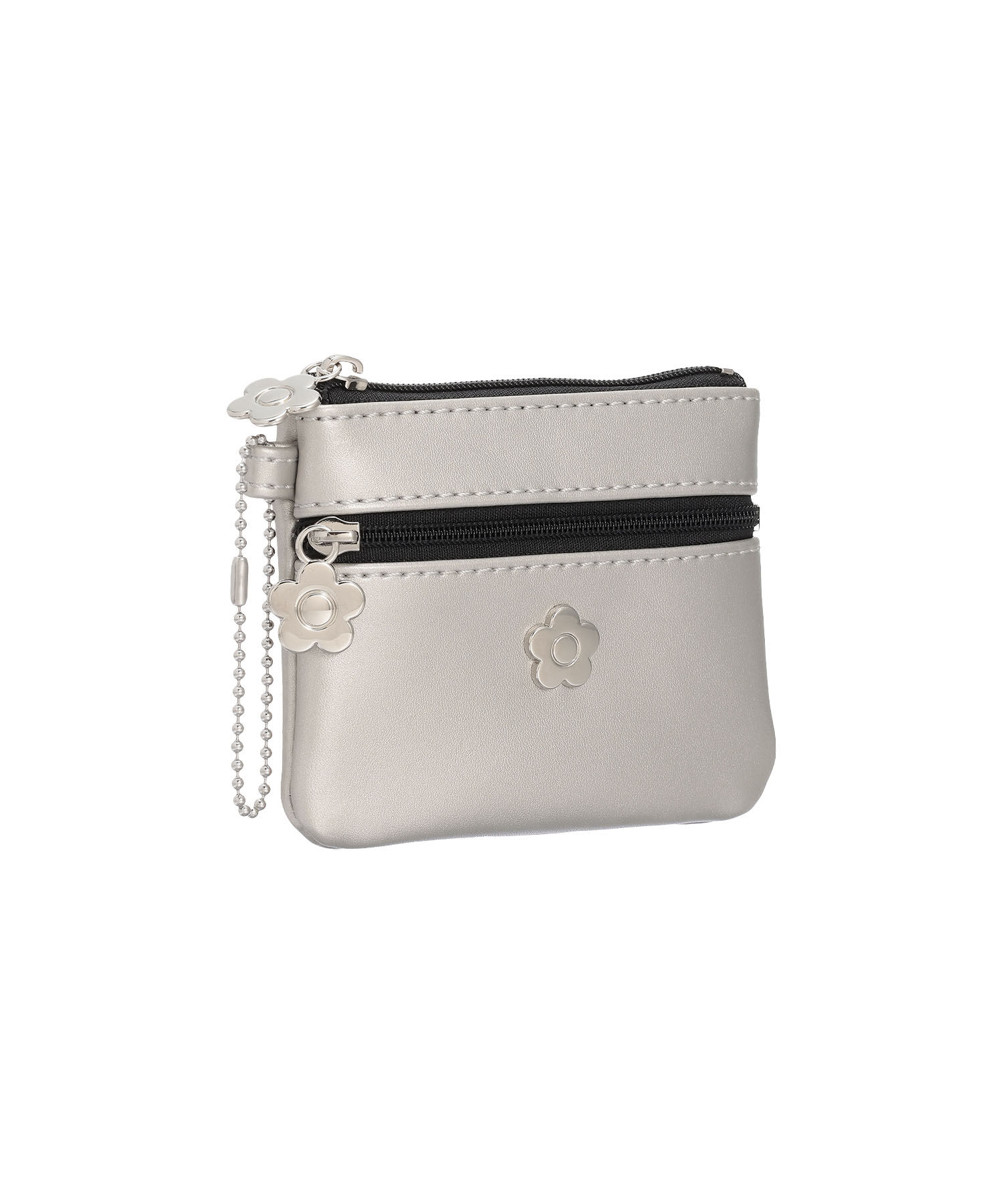 MARY QUANT「デイジーメタル 2ファスナーポーチミニミニ」|ポーチ|