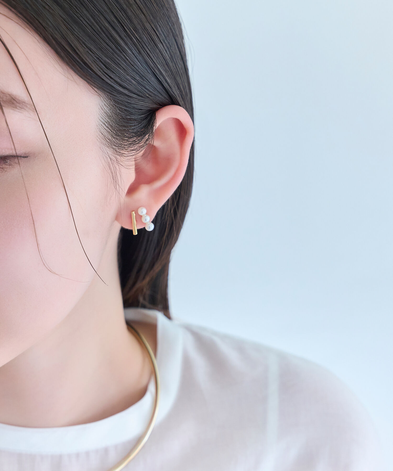 Phoebe「【シリーズ累計販売15000点突破！】ダブルデコレイトカフイヤリング　ゴールド」|イヤリング|