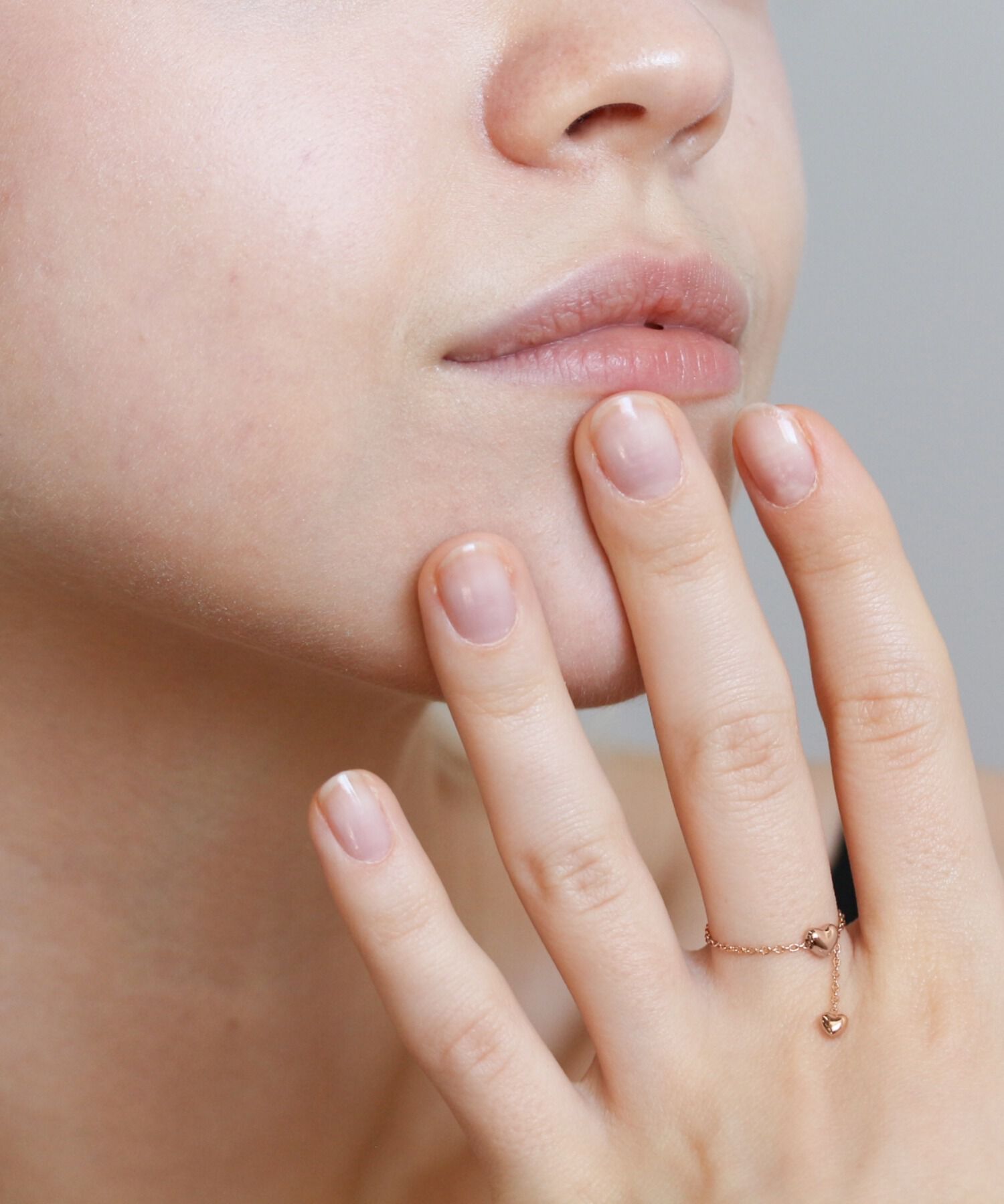  「ゴールド ハート チェーンリング | K18YG/PG」|リング|K18 ピンクゴールド