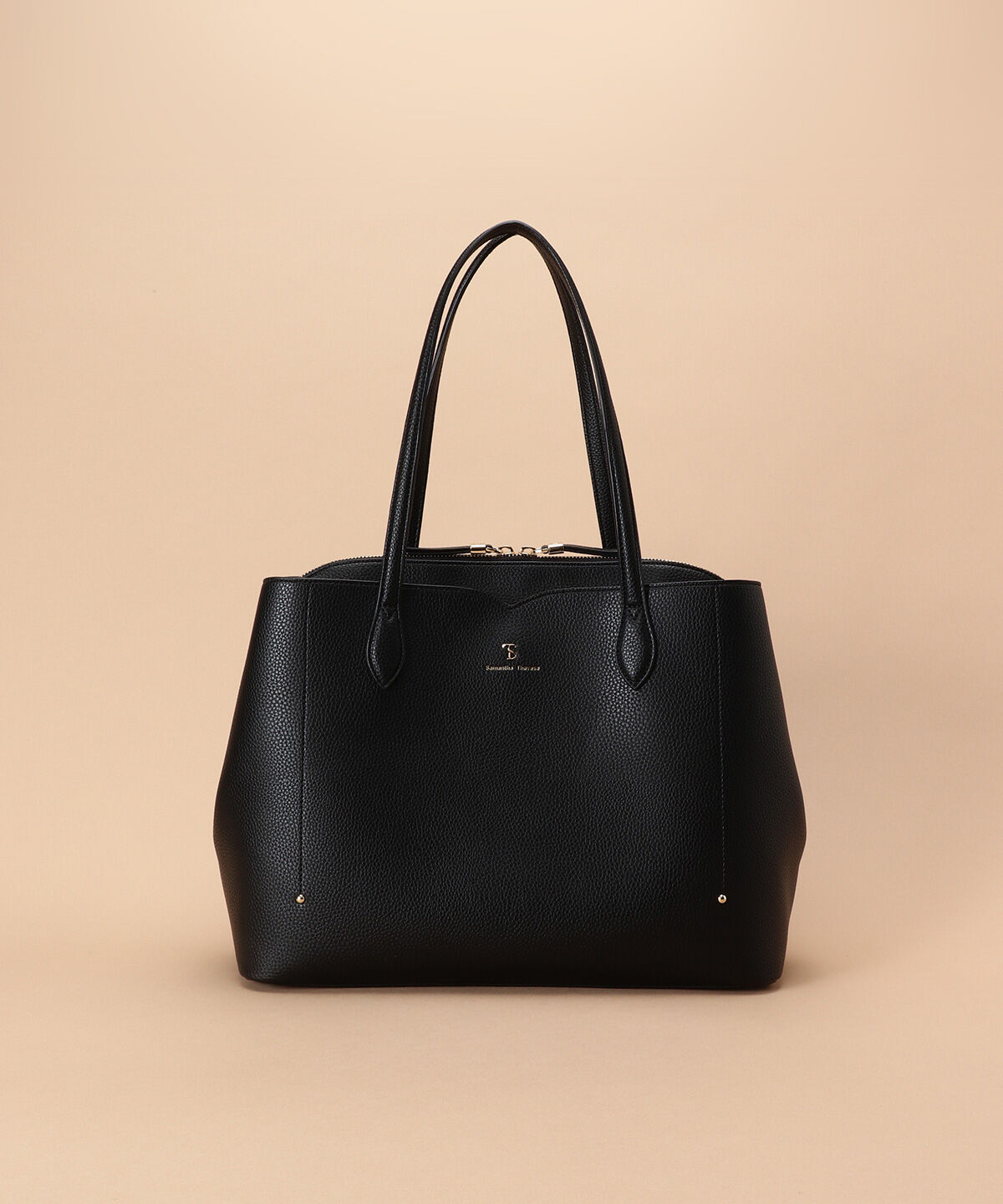 Samantha Thavasa「ウェーブデザインカッティングトートーバッグ」|トートバッグ|ブラック