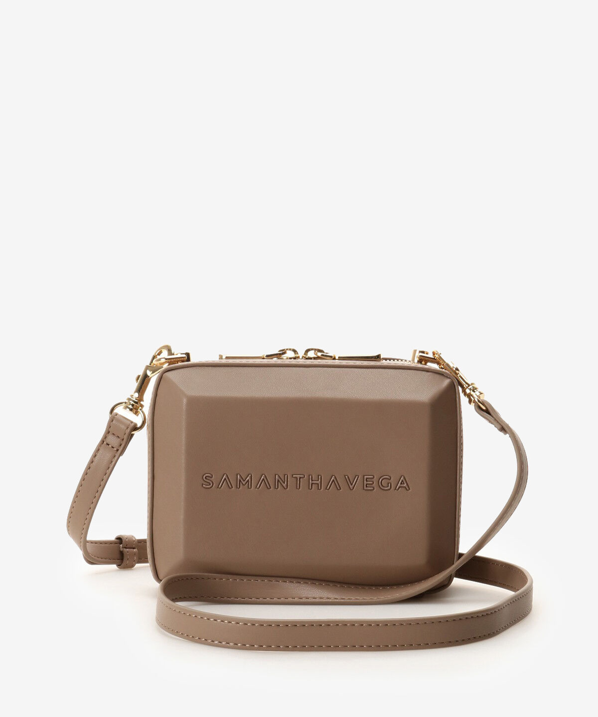 Samantha Vega「ナノスクエアストーンショルダーバッグ」|ショルダー・メッセンジャー|キャメル