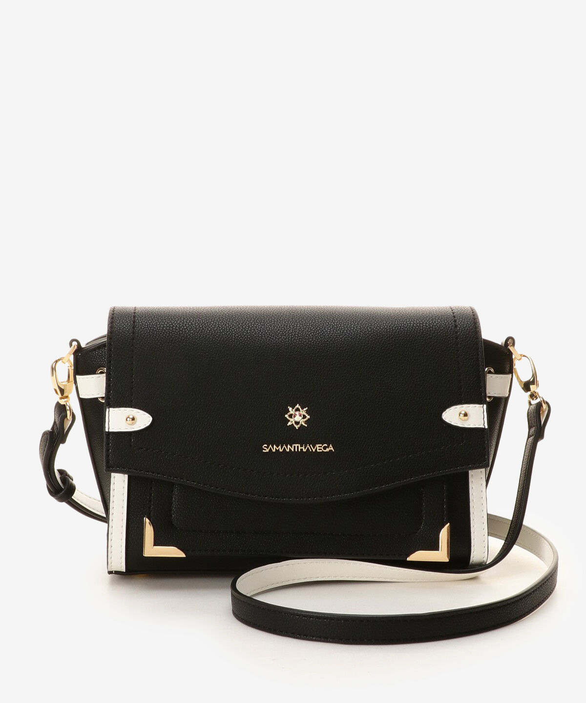 Samantha Vega「シンプルビジューショルダーバッグ」|ショルダー・メッセンジャー|ブラック
