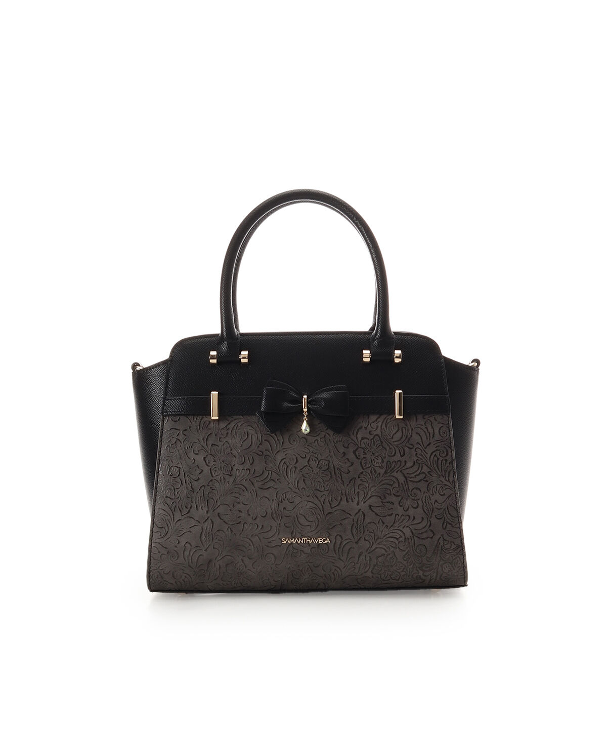 Samantha Vega「フローラルアクセントリボンハンドバッグ」|ハンドバッグ|