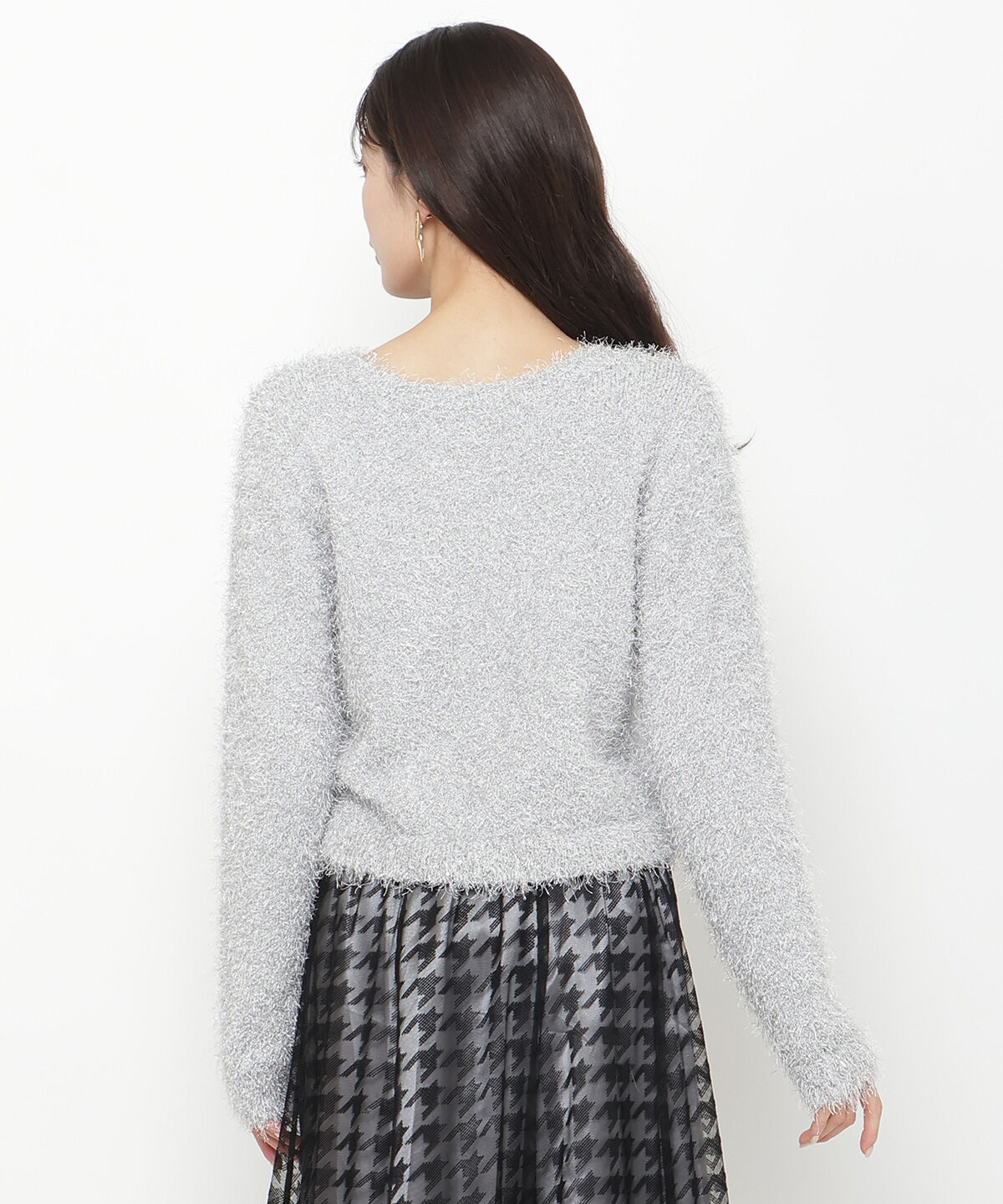 アンドクチュール「ラメフリンジフェザーカーディガン」|カーディガン|