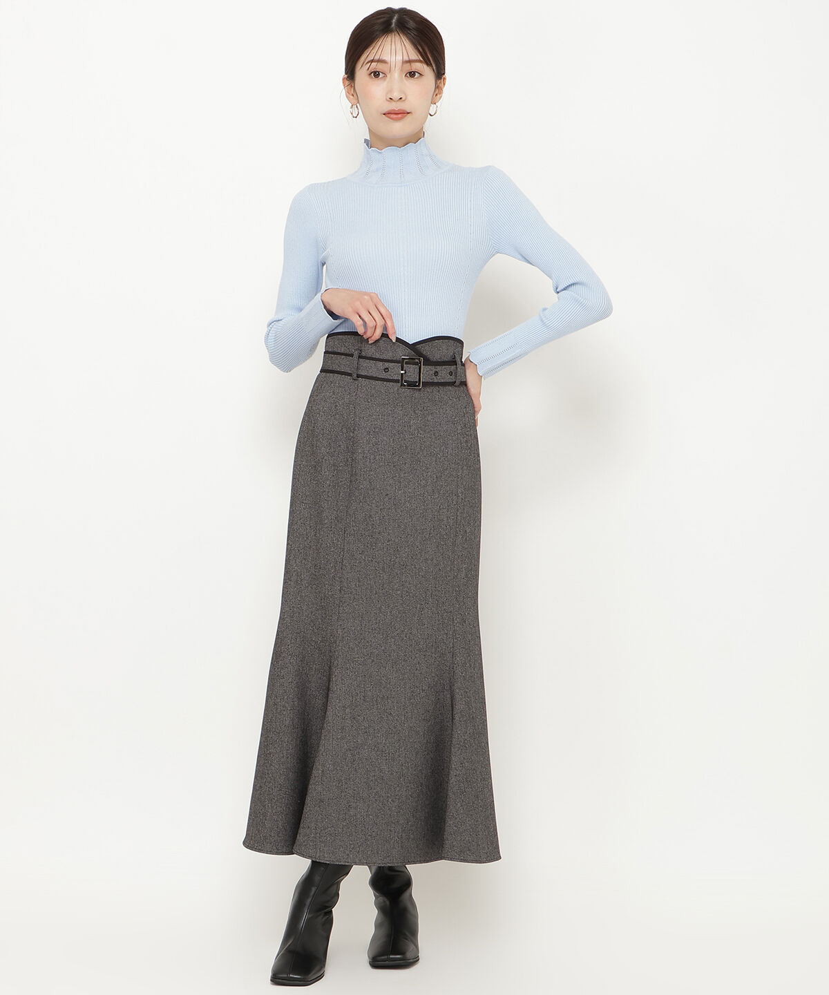 アンドクチュール「スカラハイネックニットプルオーバー」|ニット・セーター|