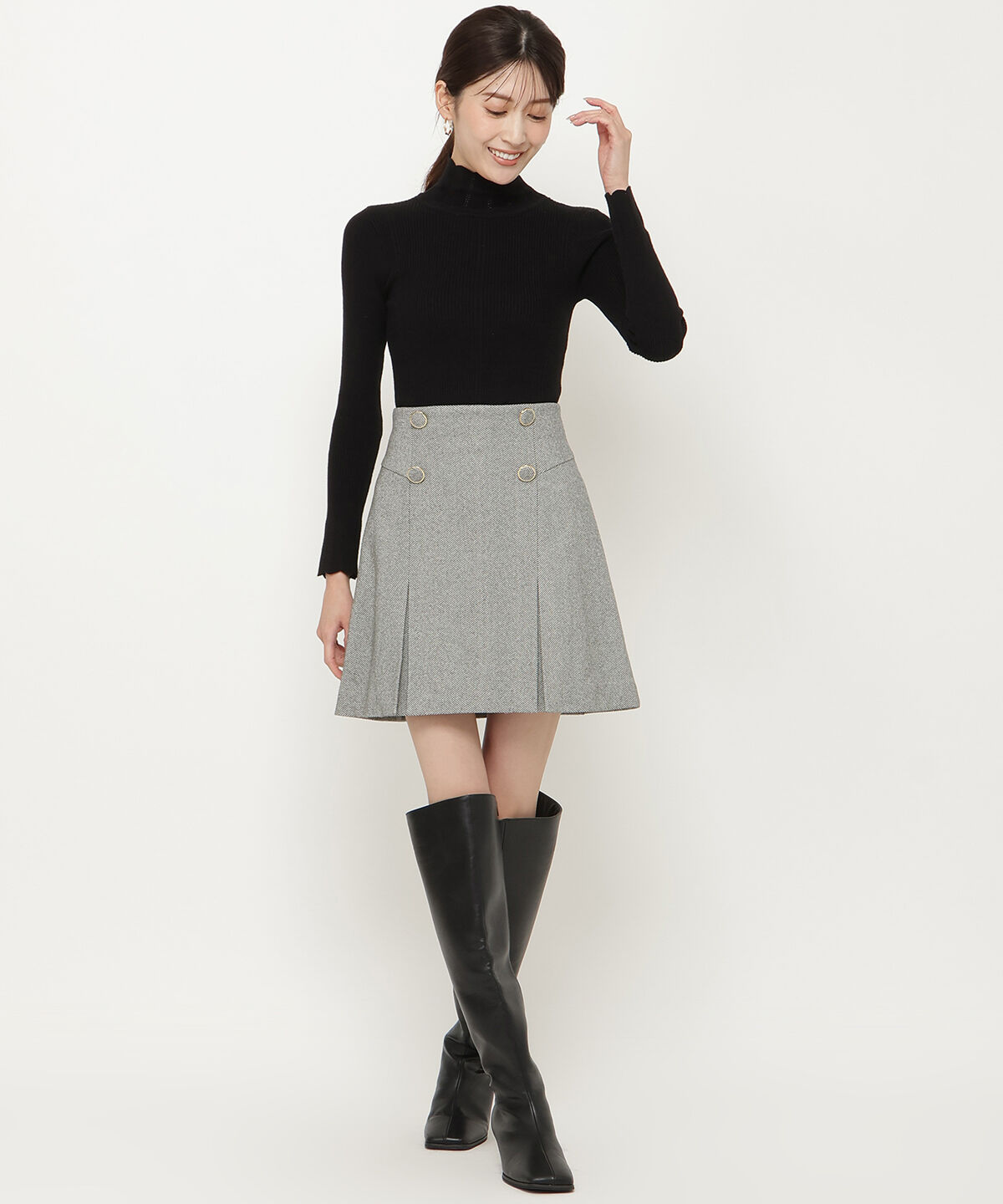 アンドクチュール「スカラハイネックニットプルオーバー」|ニット・セーター|