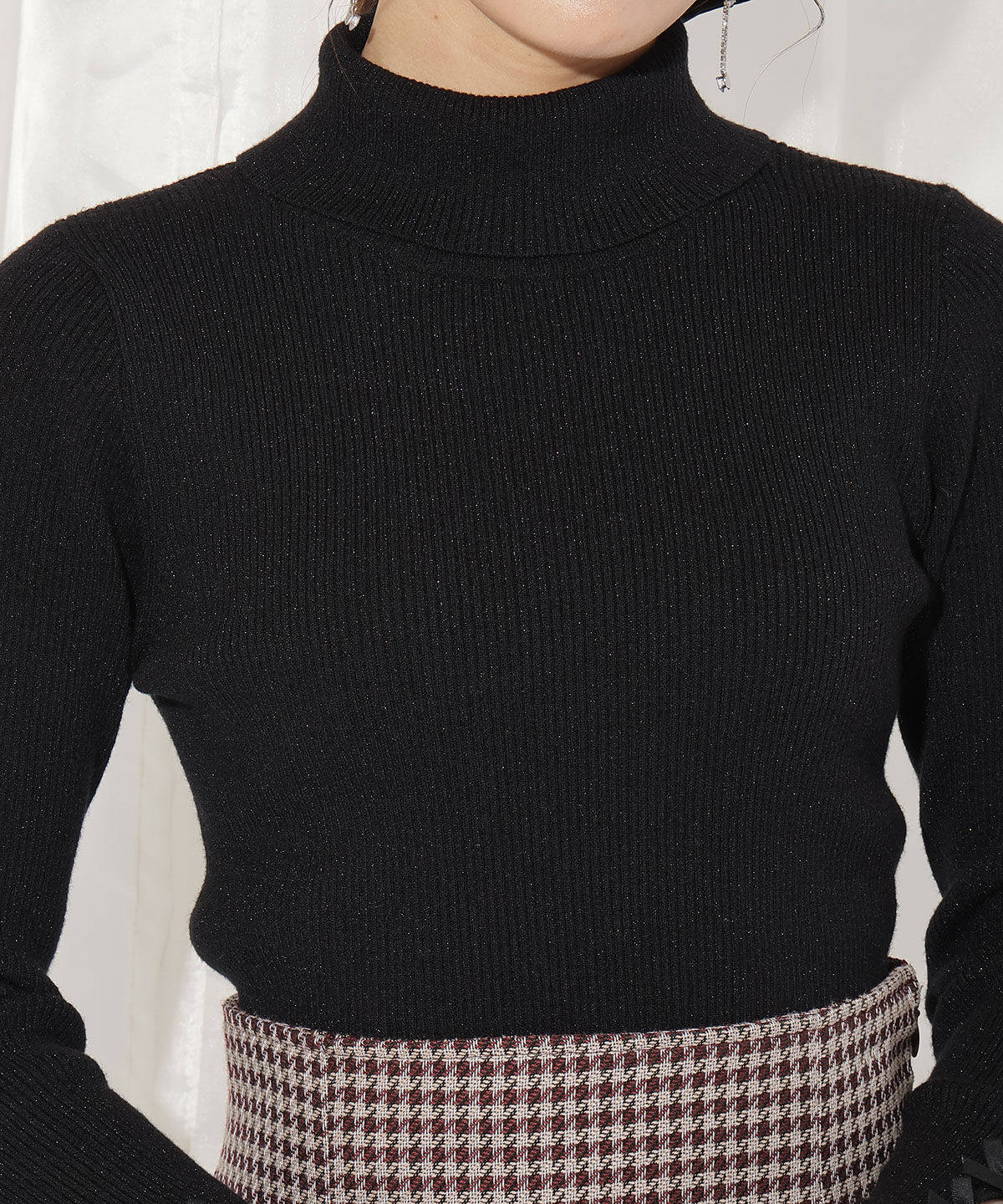 WILLSELECTION「袖リボンタートルニット」|ニット・セーター|