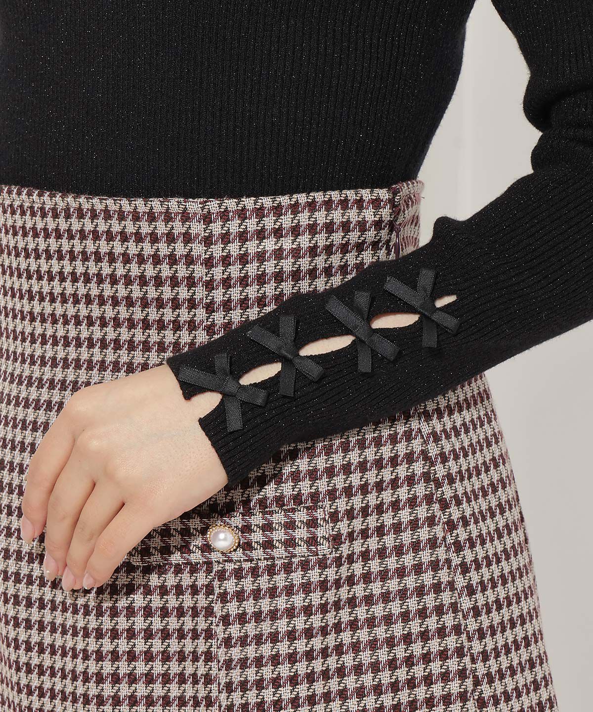 WILLSELECTION「袖リボンタートルニット」|ニット・セーター|